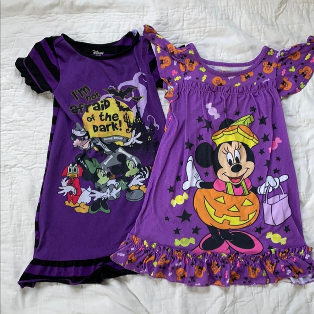 Bundle of 2 girls Halloween Disney nightgowns